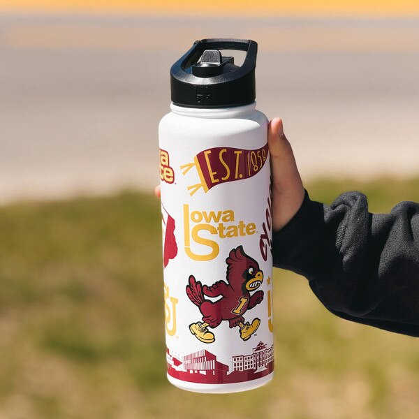 Vintage Iowa State White Bottle 34-oz
